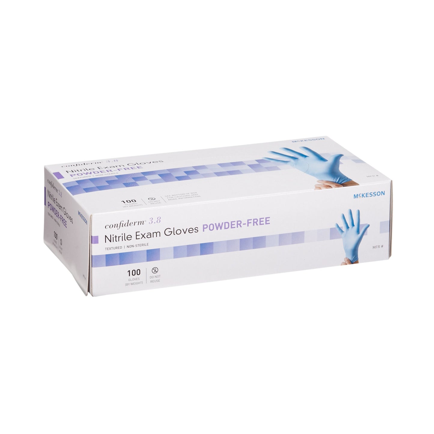 McKesson Confiderm® 3.8 Nitrile Exam Glove, Large, Blue 14-688