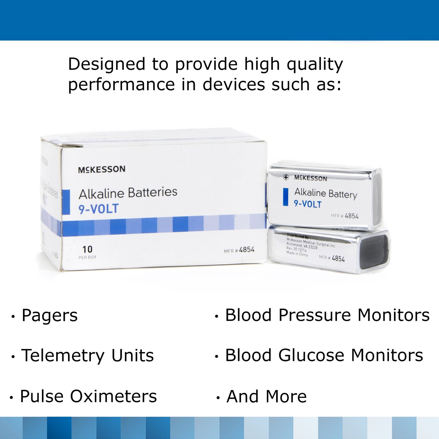 McKesson Alkaline Battery, 9V Cell 4854