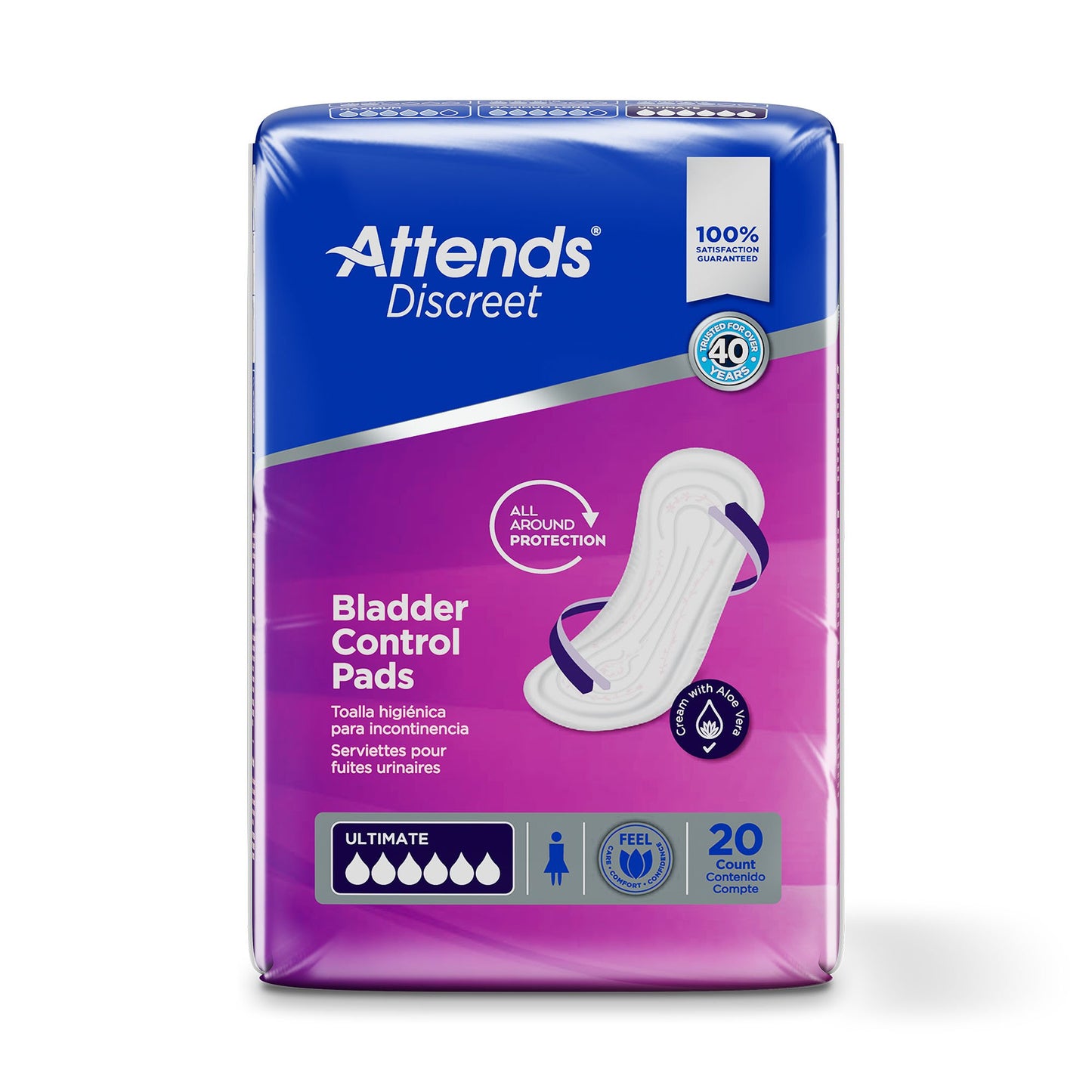 Attends® Discreet Women's Ultimate Bladder Control Pad, 15-Inch Length ADPULT