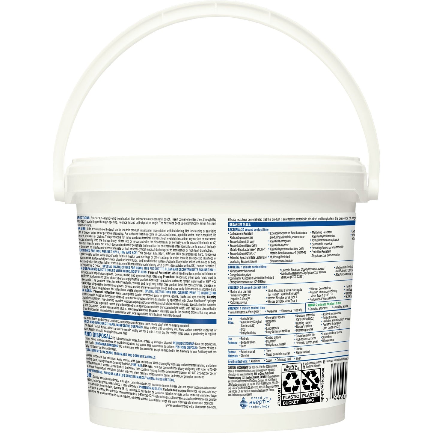 Clorox Healthcare® Hydrogen Peroxide Cleaner Disinfectant Wipes, Bucket, 185 ct. 30826