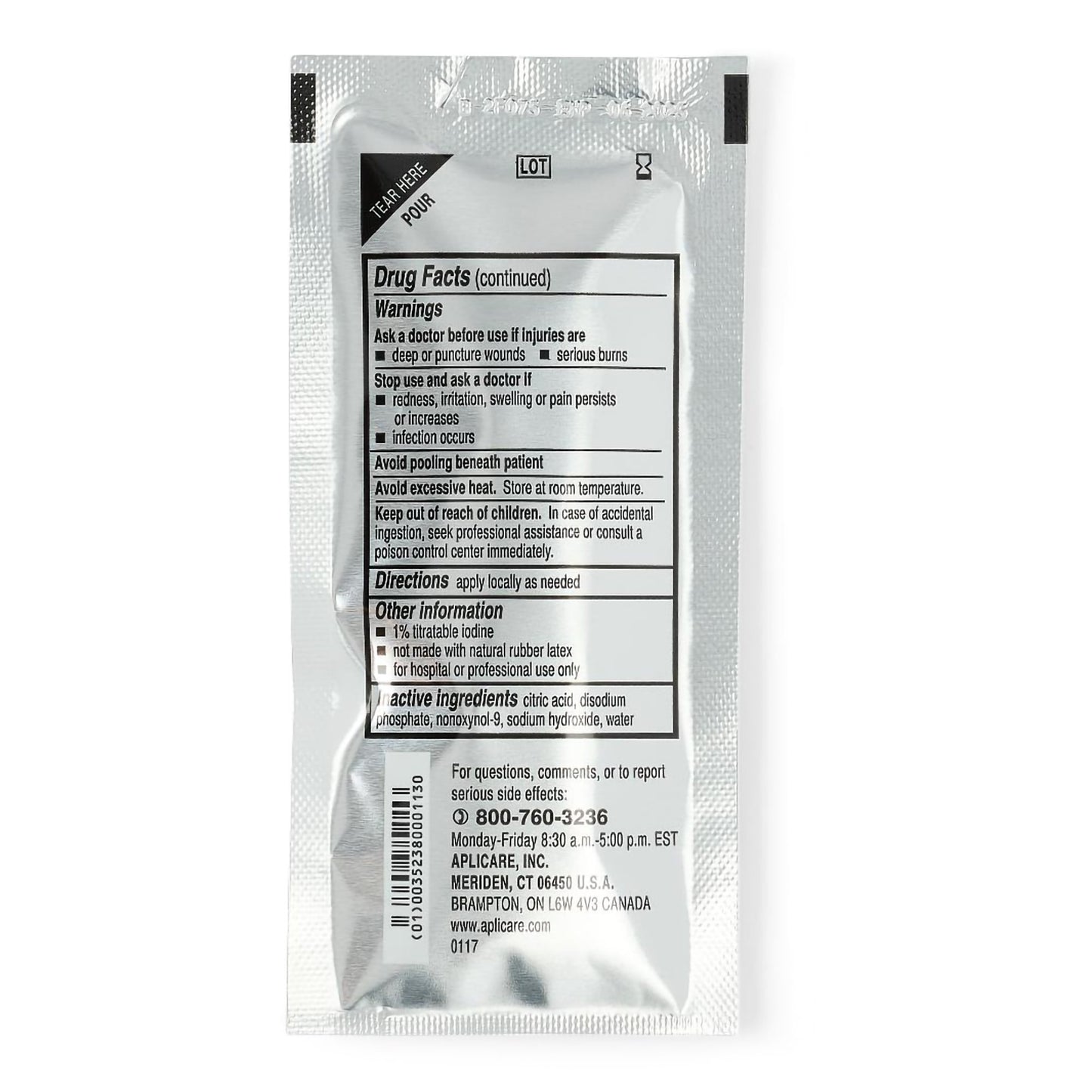 Skin Prep Solution Aplicare® 3/4 oz. Individual Packet 10% Strength Povidone-Iodine NonSterile DYNDA2232A