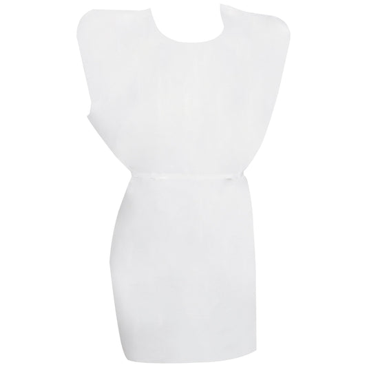 Patient Exam Gown McKesson One Size Fits Most White Disposable - 18-10846