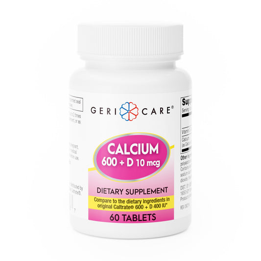Joint Health Supplement Geri-Care® Calcium / Vitamin D 600 mg - 400 IU Strength Tablet 60 per Bottle - 748-06-GCP