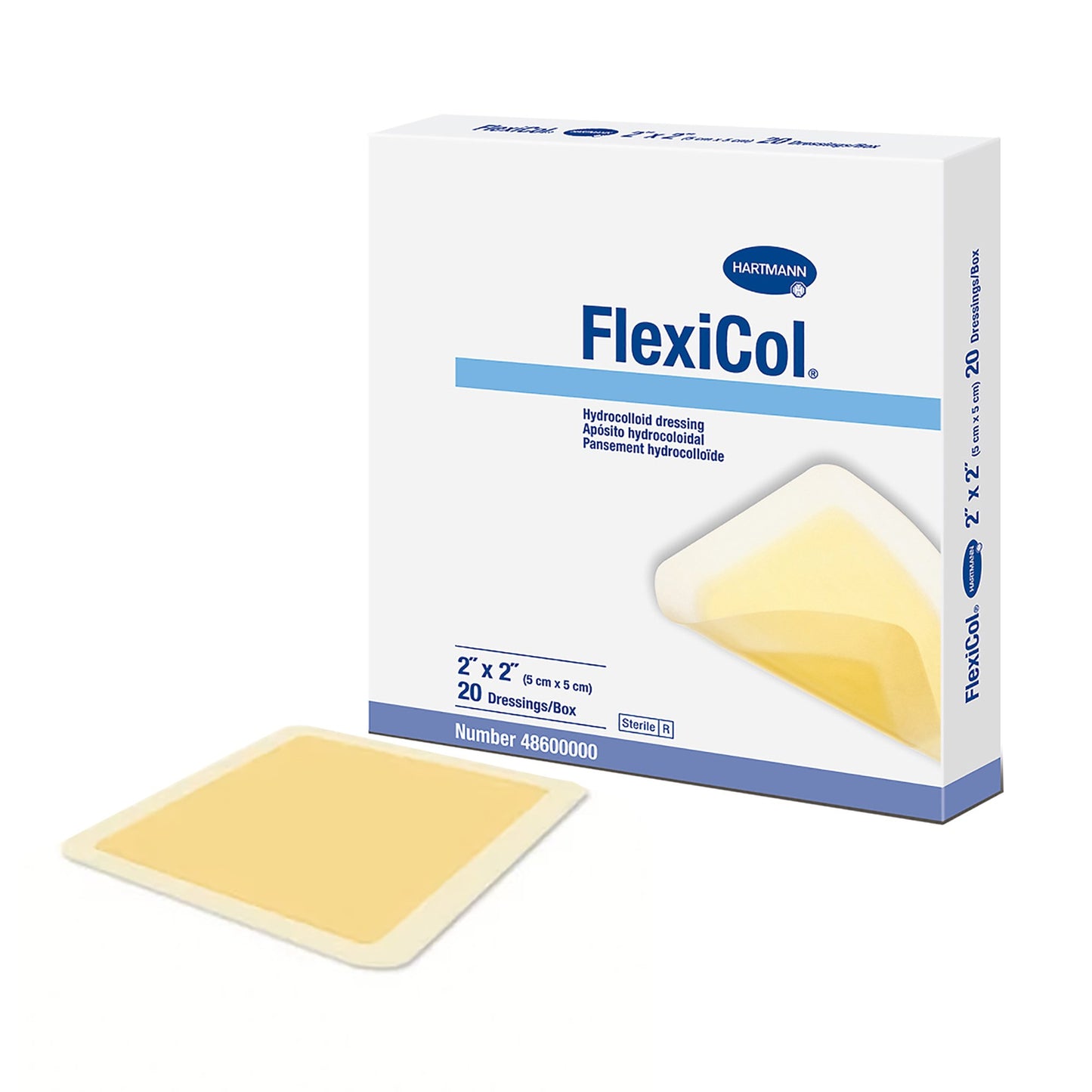 Hydrocolloid Dressing FlexiCol® Without Backing 2 X 2 Inch Square Hydrocolloid - 48600000