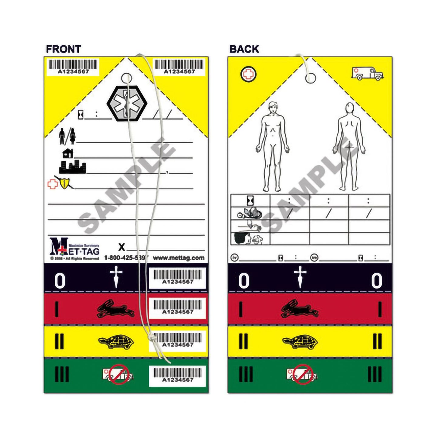 Mettag Products Inc Mettag Triage Tag, 4 x 8-1/4 Inch MT-137, Box of 50