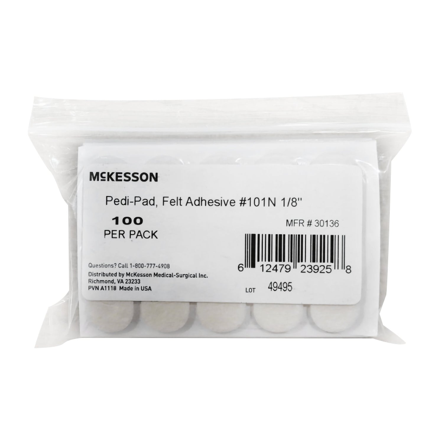 Protective Pad McKesson Pedi-Pad Size 101-Narrow Adhesive Foot - 30136