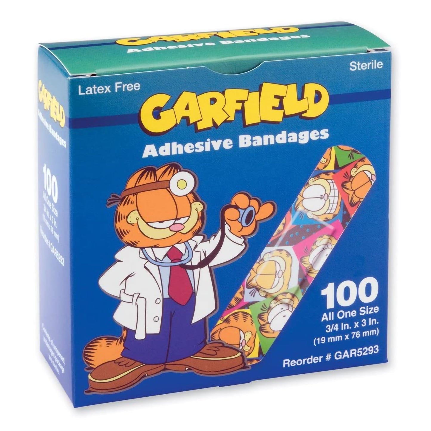 ASO Kid Design (Garfield) Adhesive Strip, 3/4 x 3 Inch GAR5293-012-000