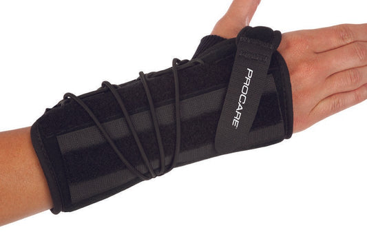 Wrist Brace ProCare® Quick-Fit® Wrist II Preformed Aluminum / Foam / Nylon Right Hand Black One Size Fits Most - 79-87560