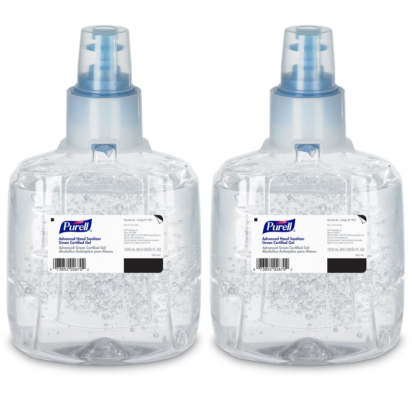 Purell® Advanced Hand Sanitizer 1,200 mL 70% Ethyl Alcohol Gel Green Certified 1903-02