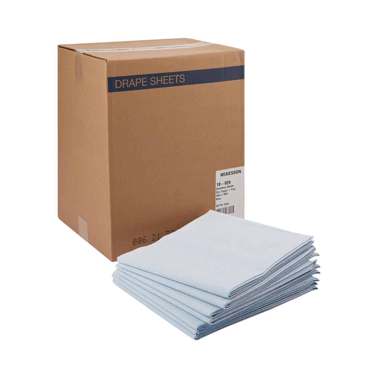 McKesson Blue Flat Stretcher Sheet, 40 x 90 Inch 18-929