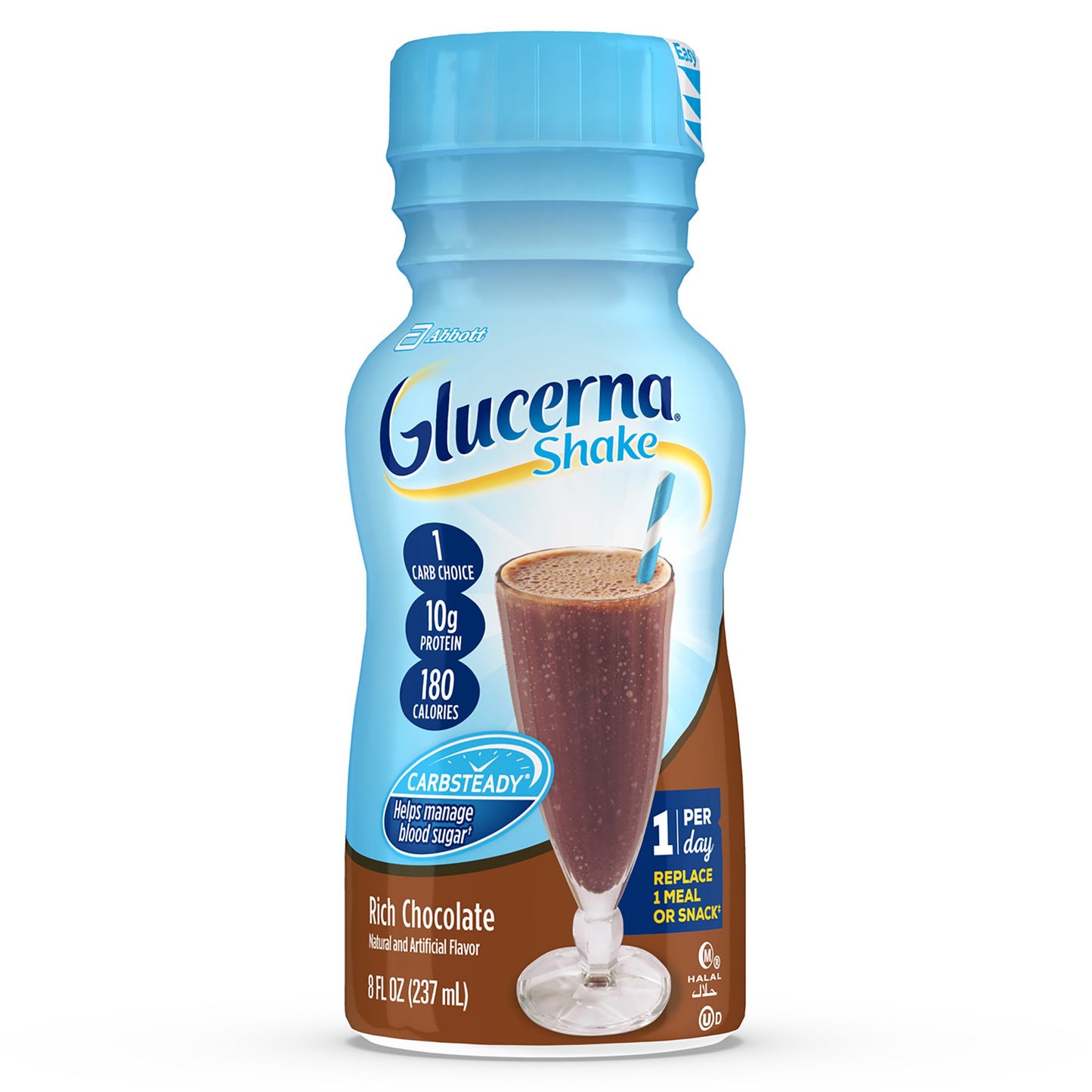 Glucerna® Original Shake, Chocolate Flavor, 8-ounce bottle 57804