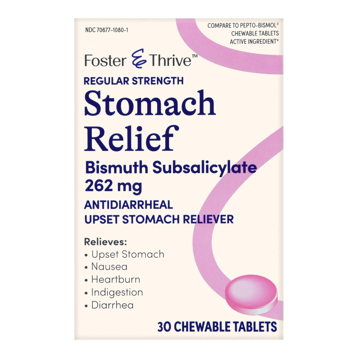 Foster & Thrive™ Stomach Relief 262 mg Bismuth Salicylate Chewable Tablets 70677108001