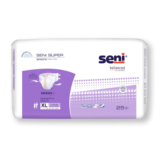 Unisex Adult Incontinence Brief Seni® Super X-Large Disposable Heavy Absorbency - S-XL25-BS1