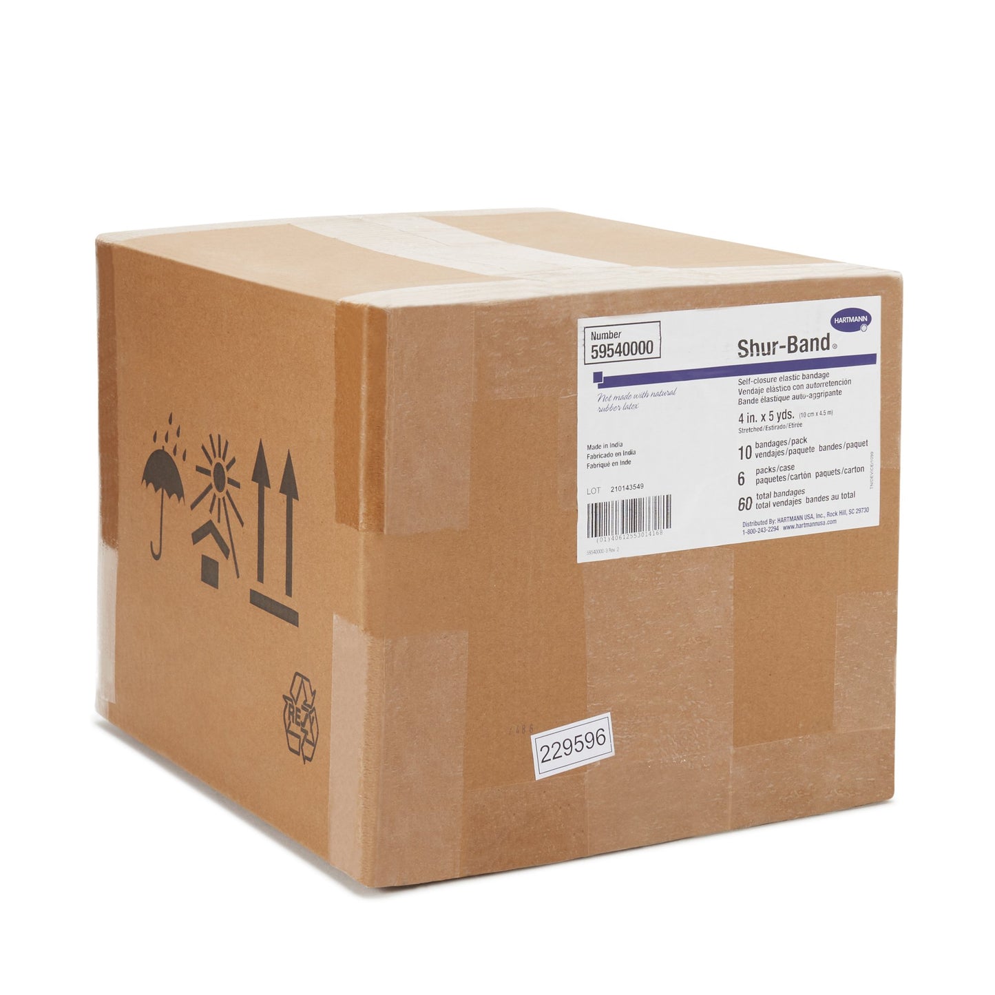 Shur-Band® LF Single Hook and Loop Closure Elastic Bandage, 4 Inch x 5 Yard 59540000