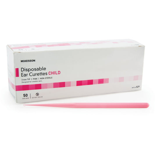 Ear Curette McKesson Handle with Grooves 3 mm Tip Round Tip - 529