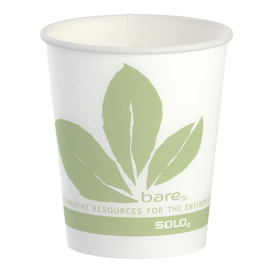 Drinking Cup Bare® Eco-Forward® 5 oz. Leaf Print Wax Coated Paper Disposable - R53BB-JD110