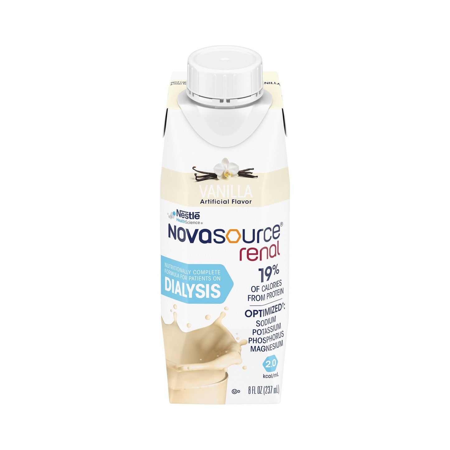 Novasource® Renal Vanilla Formula for Patients on Dialysis, 8-ounce carton 00043900306094