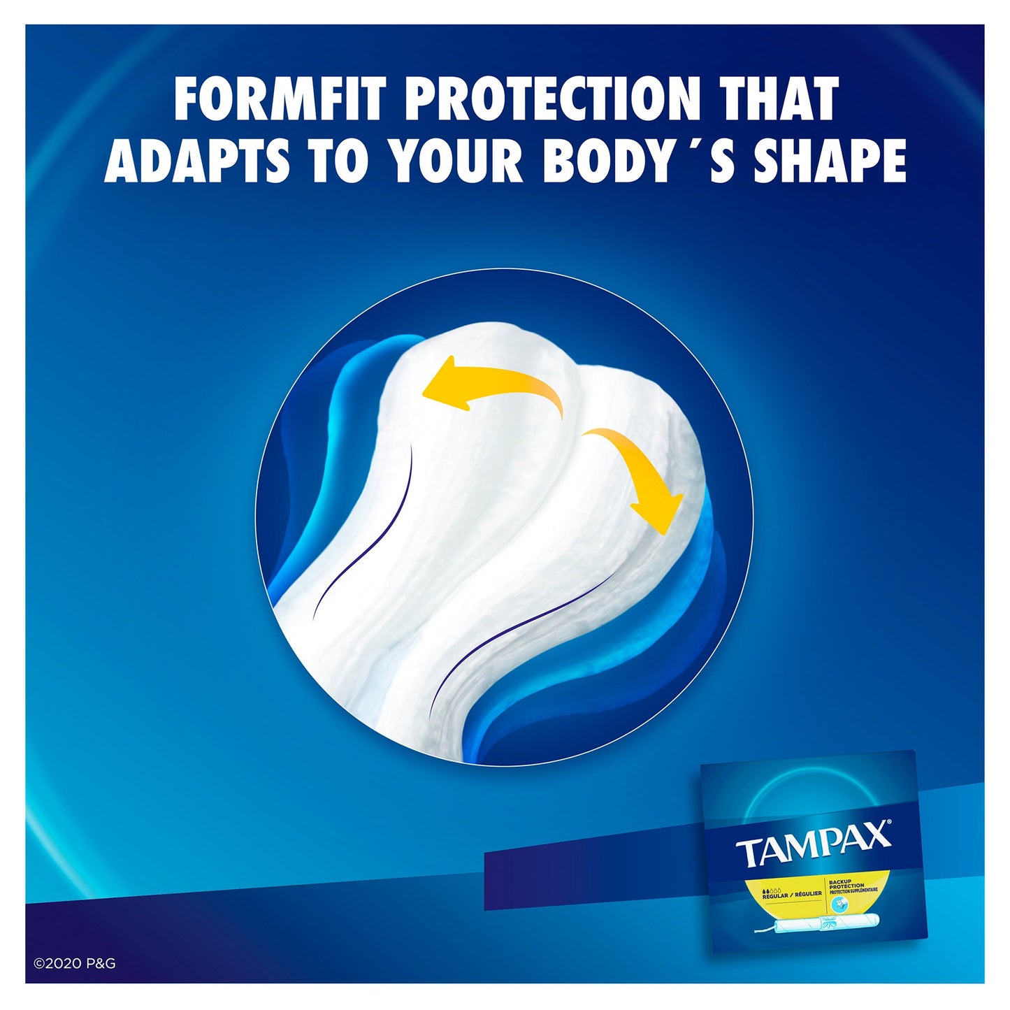 Tampax® Regular Absorbency Tampon, 40 per Box 07301022110