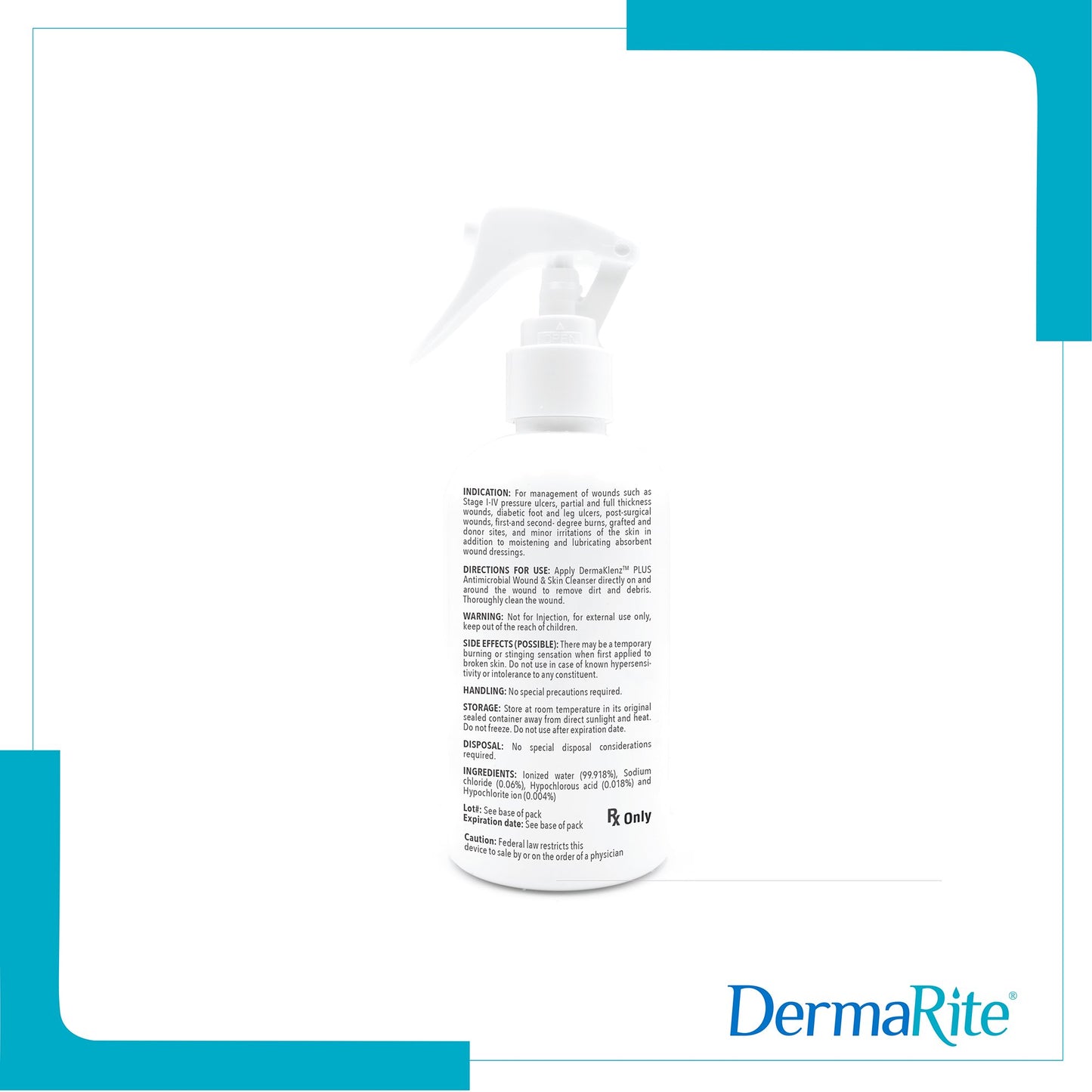 DermaRite's DermaKlenz PLUS Wound Cleanser - Spray Bottle, 8 oz. 00257