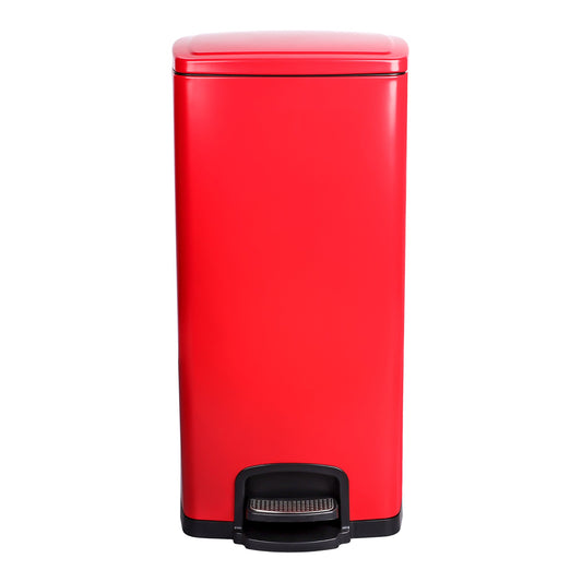 McKesson Red Square Step-On Trash Can, 8 gallon 16-35267