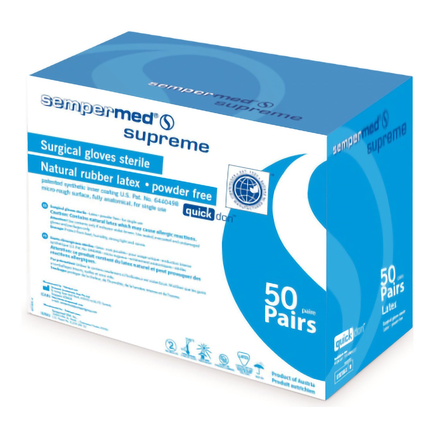 Sempermed USA Sempermed Supreme Latex Surgical Glove, Size 9, Ivory SPFP900, Case of 300