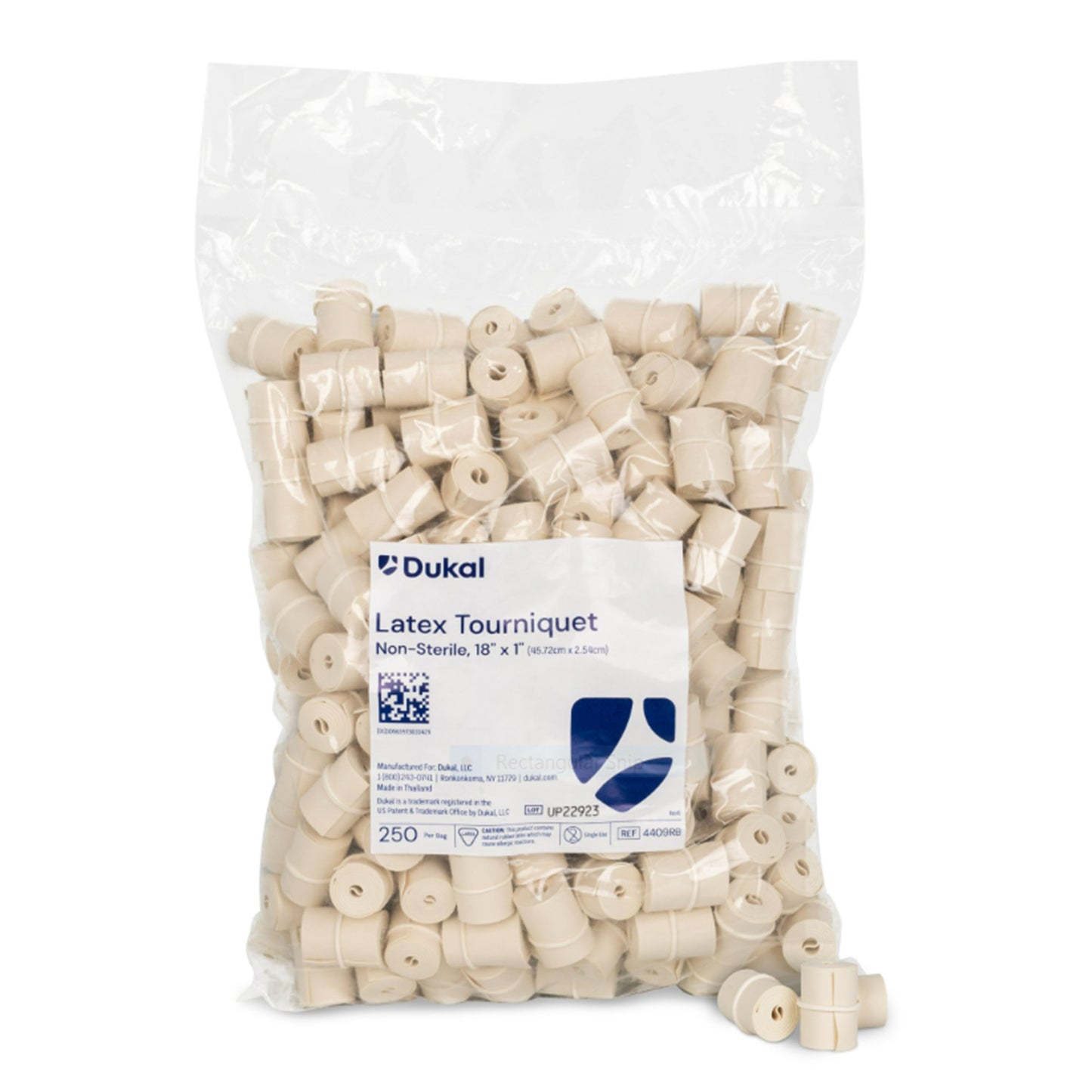 Tourniquet Strap Dukal™ 18 Inch Length Rolled / Banded Latex 4409RB