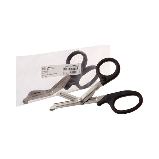 Utility Scissors McKesson 7-1/4 Inch Length Office Grade Stainless Steel / Plastic NonSterile Finger Ring Handle Angled Blunt Tip / Blunt Tip - 01-320