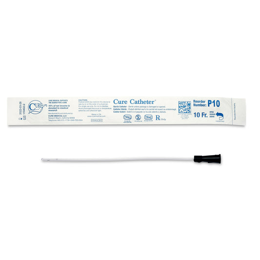 Cure Medical Cure Catheter Urethral Catheter, 10 Fr., Unisex, Straight P10, 1 Each
