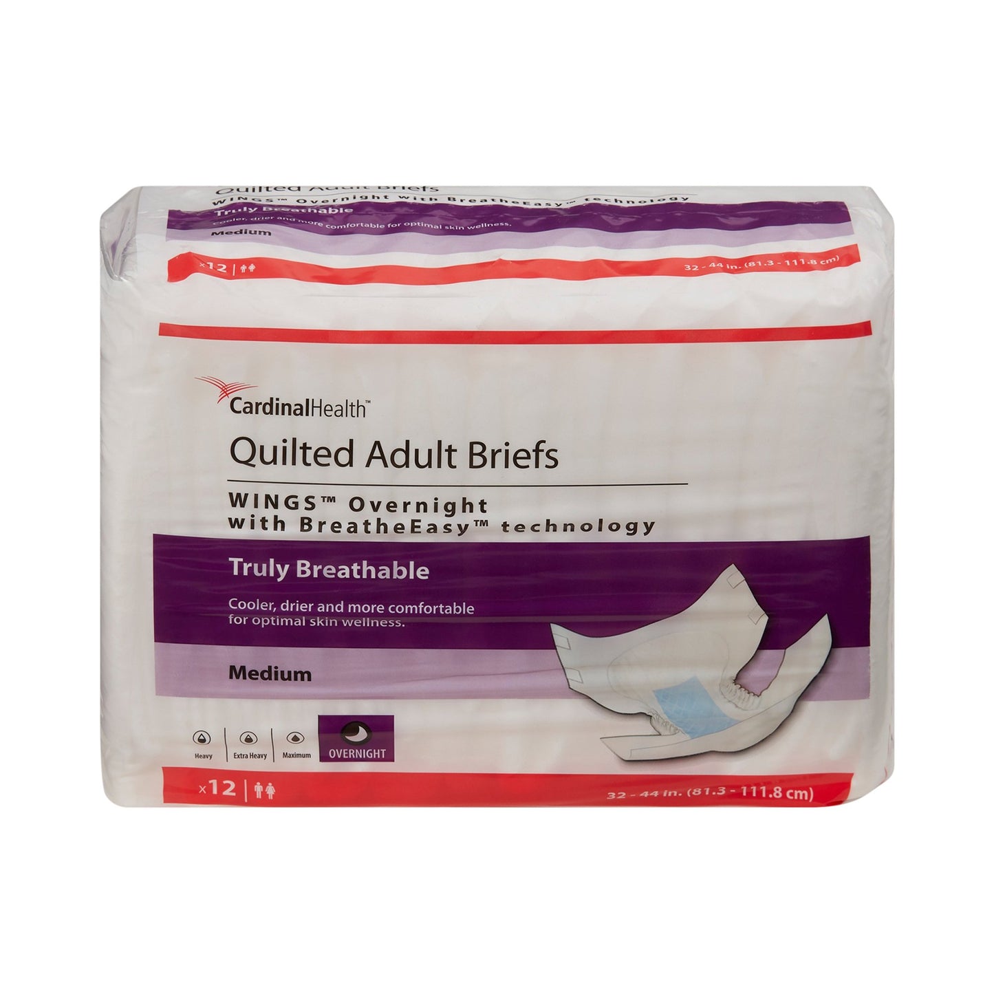 Wings™ Overnight Quilted Incontinence Brief, Medium 67033
