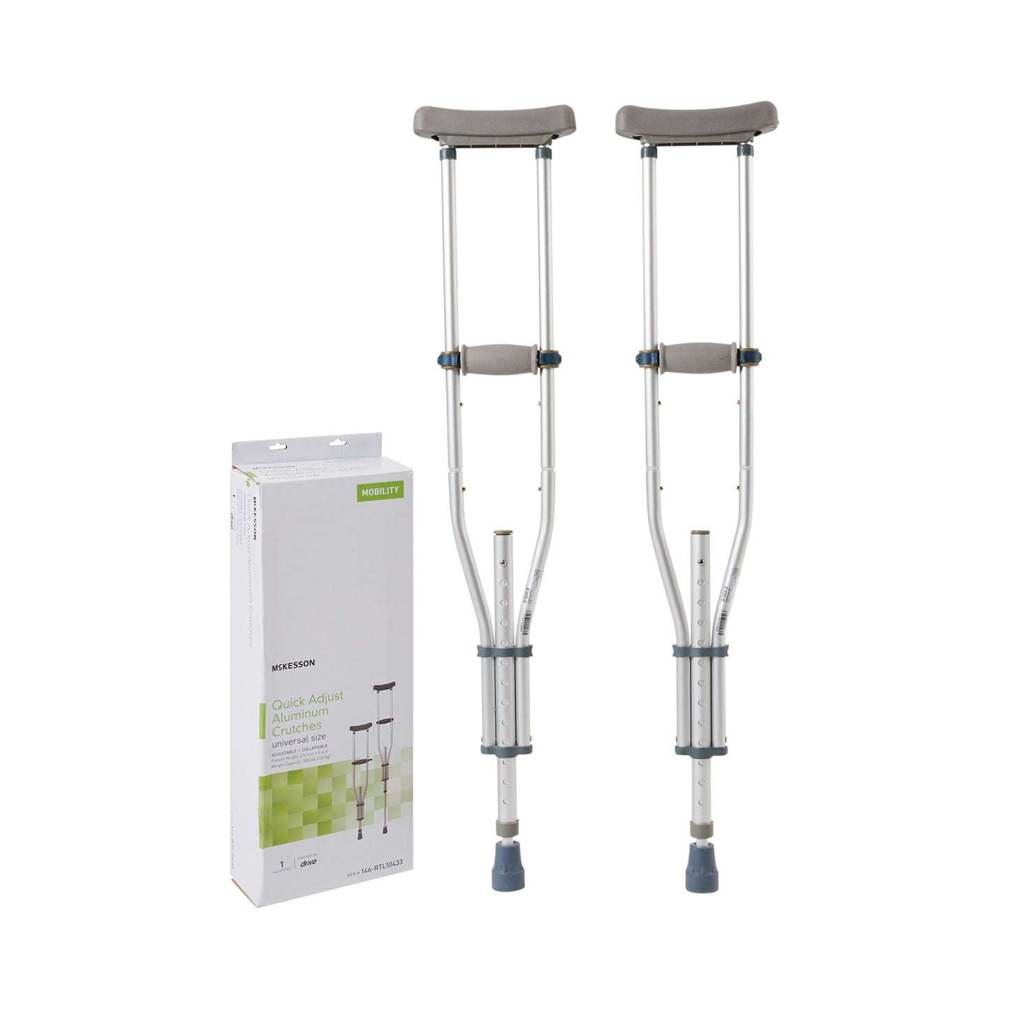 McKesson Underarm Crutches, 4'6" – 6'6" 146-RTL10433