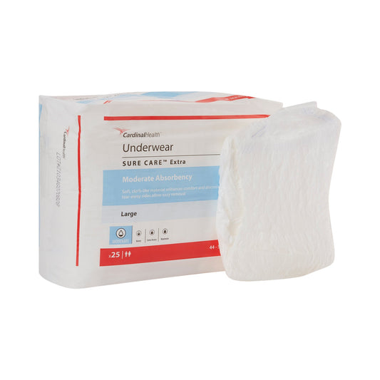 Unisex Adult Absorbent Underwear Sure Care™ Extra Pull On with Tear Away Seams Large Disposable Moderate Absorbency - 1845R