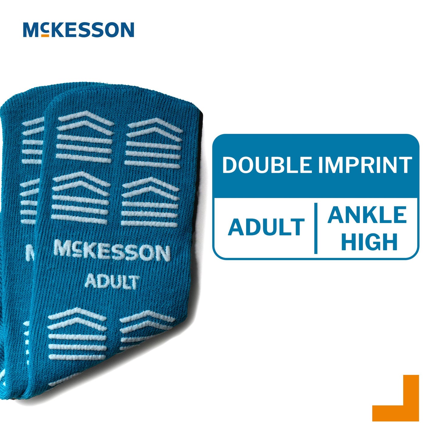 Slipper Socks McKesson Unisex Adult Double Tread Single Patient Use Teal 16-A-3828-D