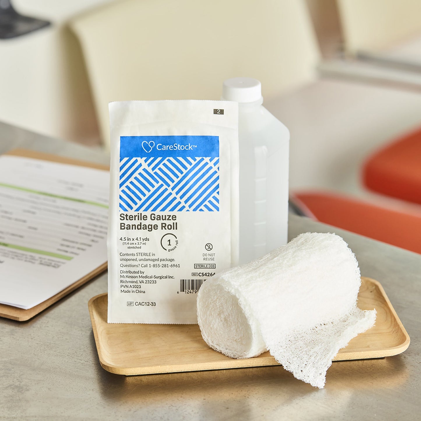 CareStock™ Sterile Gauze Bandage Roll, Sterile, 4.5 Inch x 4.1 Yard CS4264