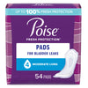 Bladder Control Pad Poise® Fresh Protection™ 12.20 Inch Length Moderate Absorbency Sodium Polyacrylate Core One Size Fits Most - 39299