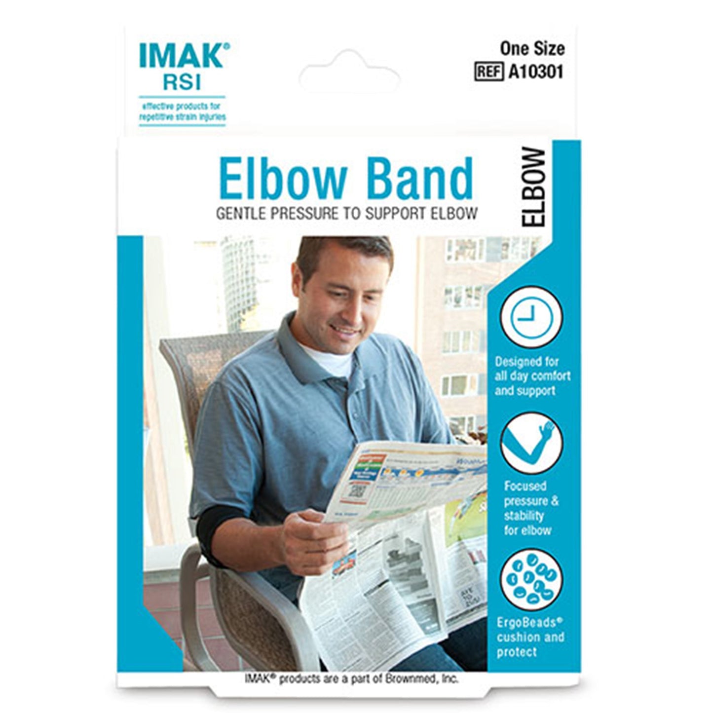 Elbow Band IMAK RSI® One Size Fits Most Buckle and hook and loop strap Left or Right Arm Black - A10301