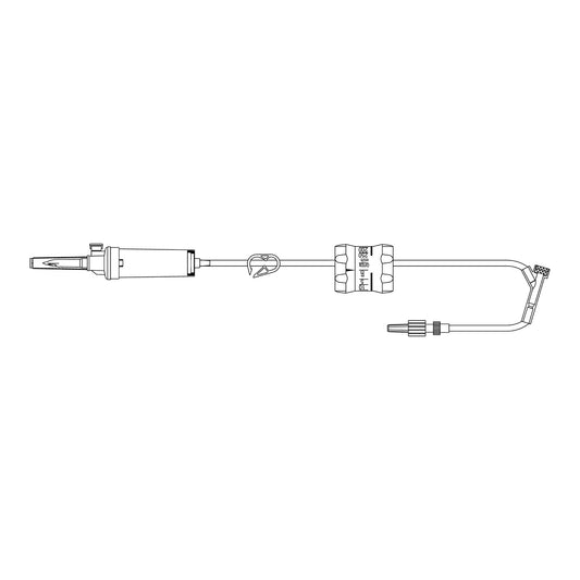 Primary IV Administration Set MedStream Gravity 1 Port 20 Drops / mL Drip Rate 15 Micron Filter 92 Inch Tubing Solution Flow Regulator - MS750E