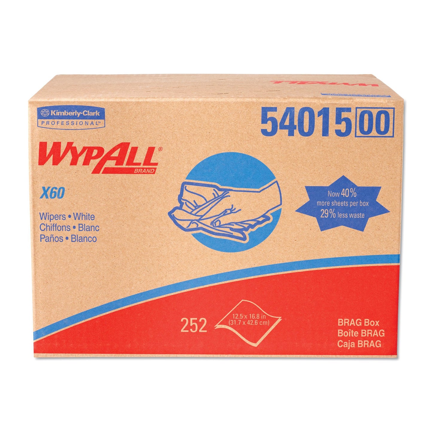 WypAll® GeneralClean™ X60 Multi-Task Cleaning Cloths, 11.1 x 16.8 Inch 54015