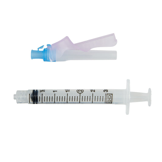 Safety Hypodermic Syringe with Needle Eclipse™ 3 mL 1 Inch 23 Gauge Hinged Safety Needle Thin Wall - 305782