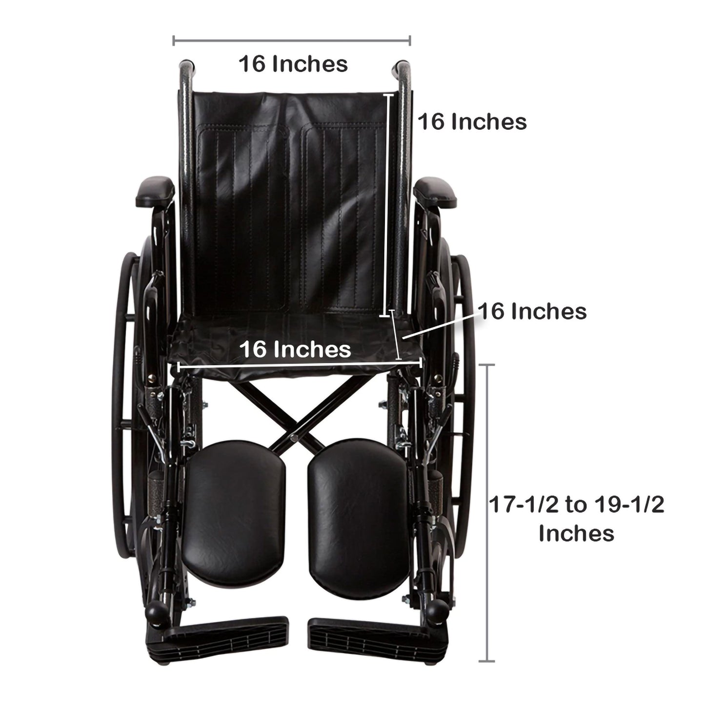 McKesson Wheelchair, 16 Inch Seat Width 146-SSP216DDA-ELR