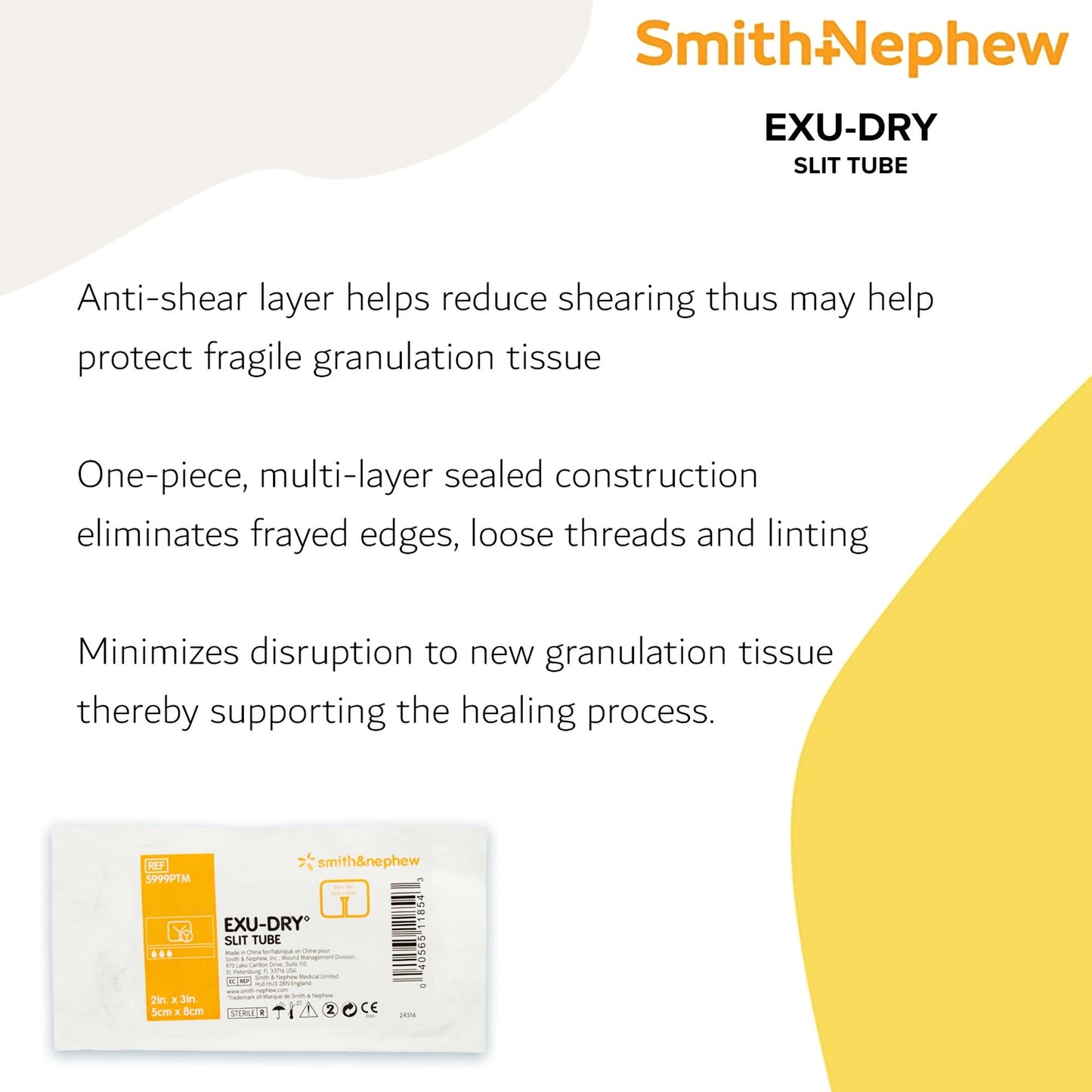 Exu-Dry Slit Tube Wound Dressing, 2 x 3 inch 5999PTM