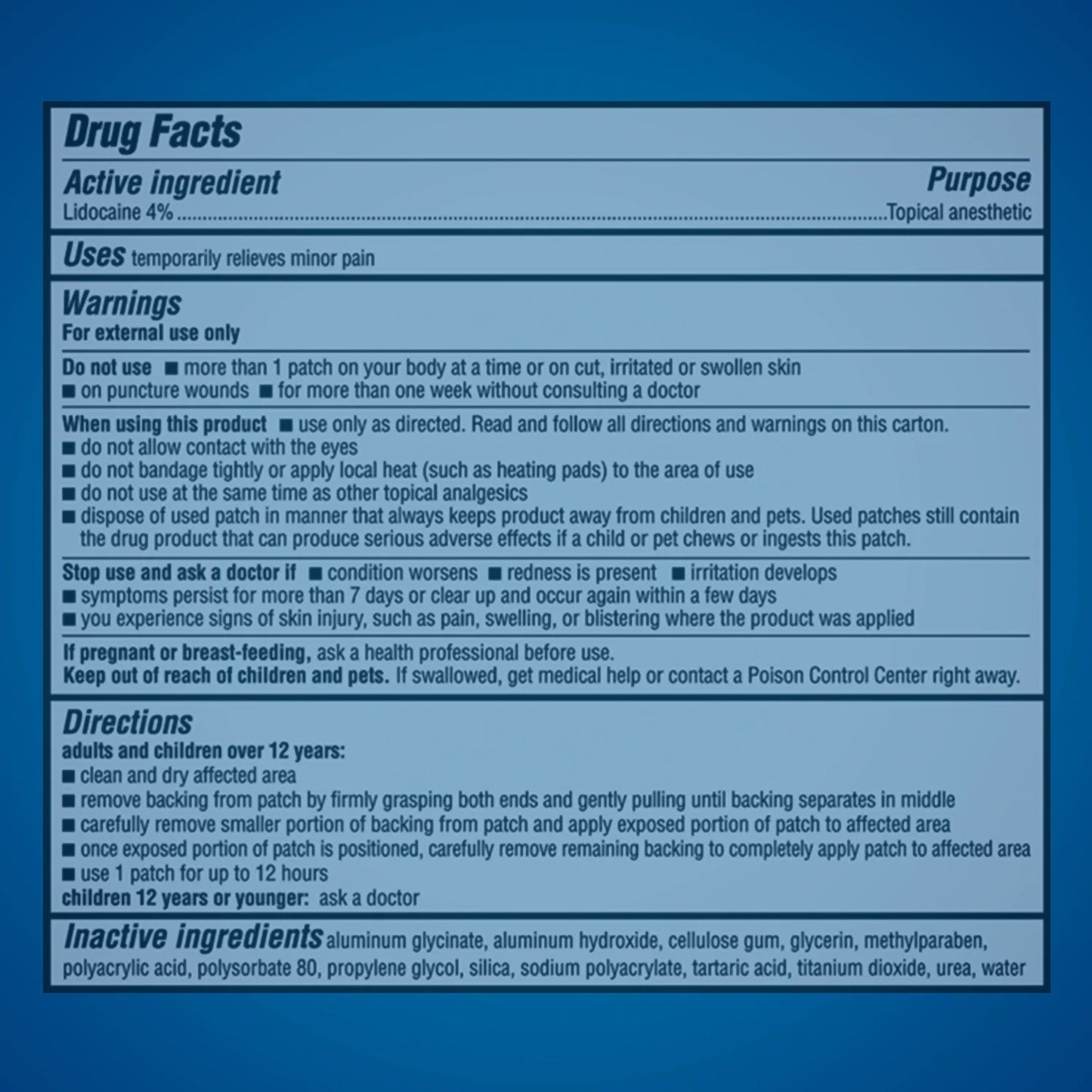 Aspercreme® Lidocaine 4% Pain Relief Patches XL 04116705842