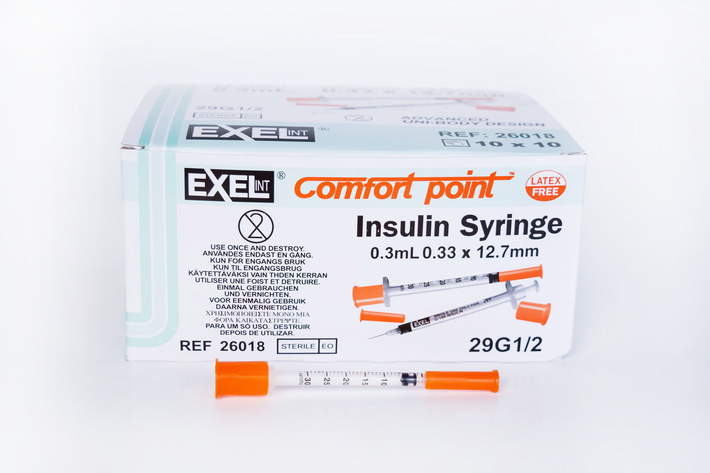 ComfortPoint™ Non-Safety Insulin Syringe w/ Needle - 260