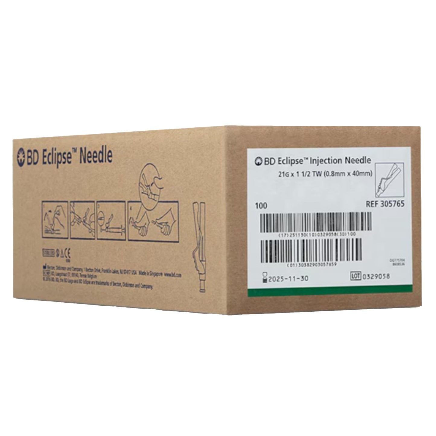 Bulk Buys! Eclipse™ Hinged Safety Hypodermic Needle Thin Wall