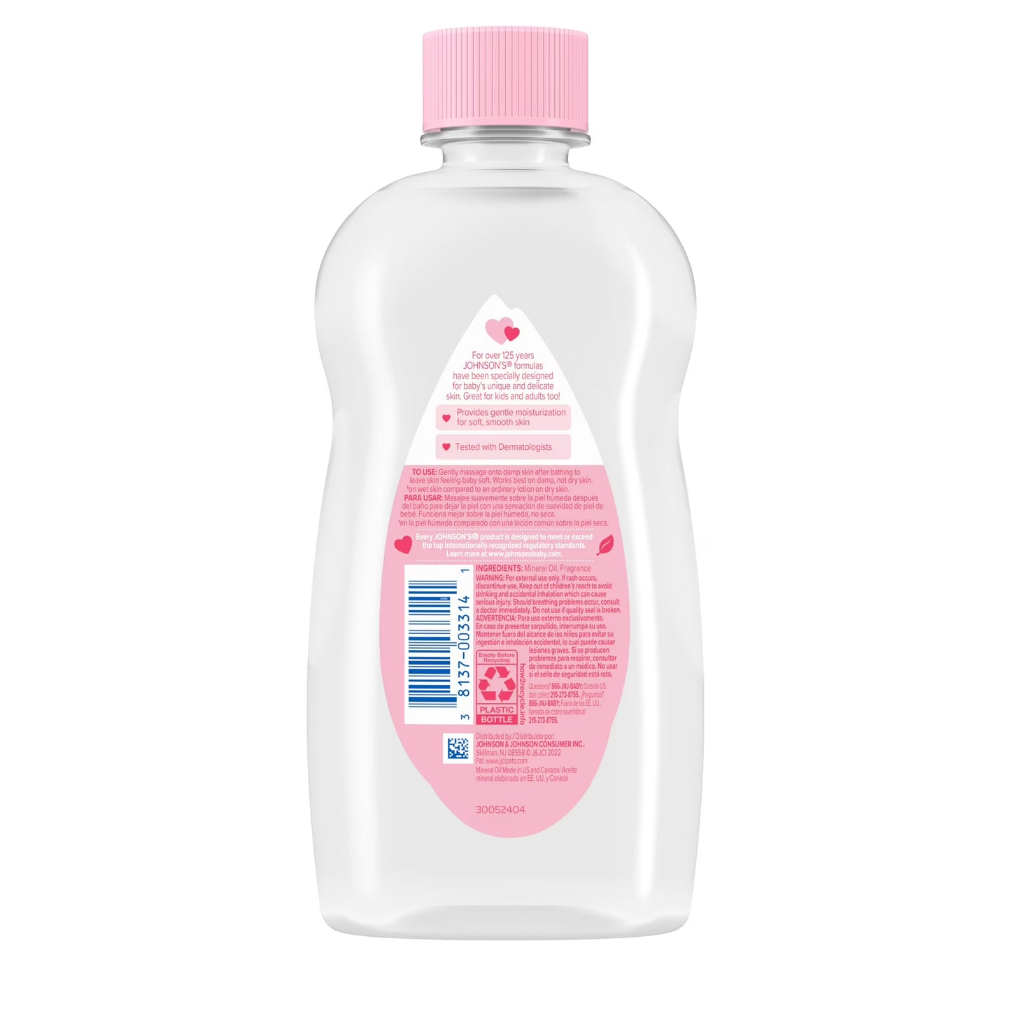 Johnson's® Baby Body Moisturizing Oil, Liquid Mineral Oil for Baby Massage, Original, 14 fl oz 100331400