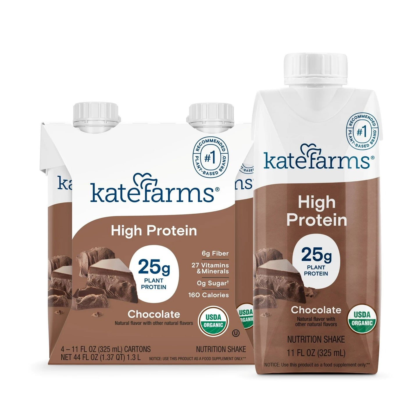 Kate Farms Oral Supplement High Protein Chocolate Flavor Liquid 11 oz. 811112031482