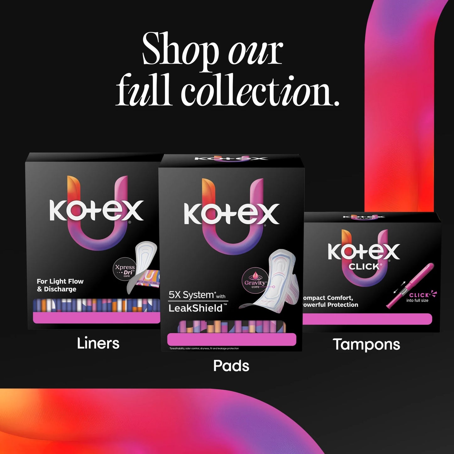Kotex® Absorbent Flat Liners, Light Absorbency, Extra Coverage, 76 Count - 58319
