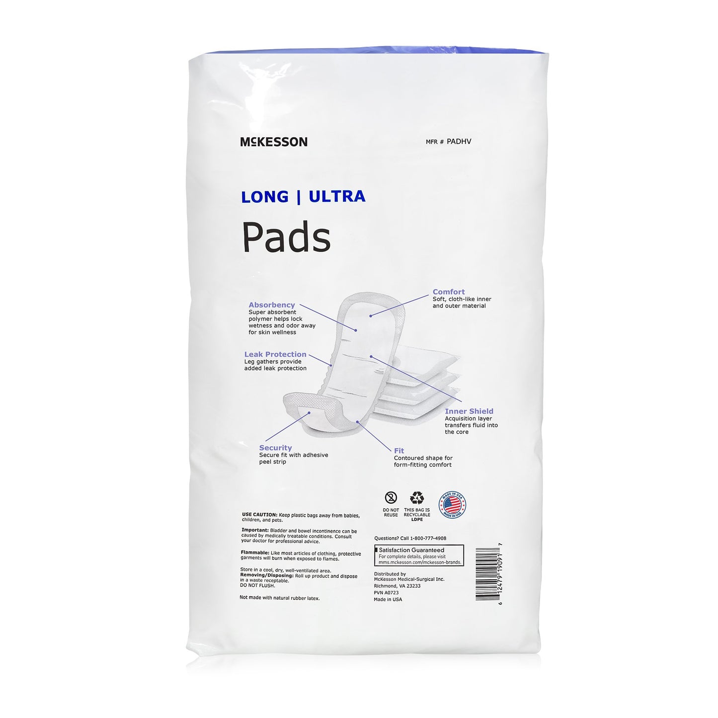 McKesson Ultra Heavy Absorbency Bladder Control Pad 14" Length PADHV