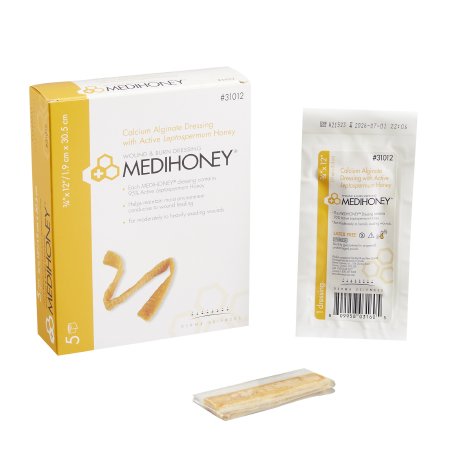 MediHoney® Calcium Alginate Dressing 3/4" x 12" Sterile Rope - 31012