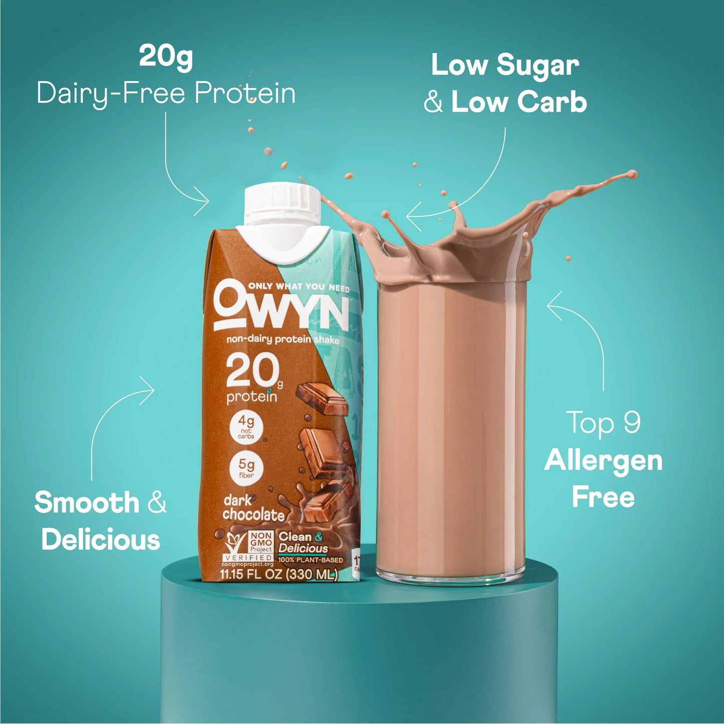 OWYN Plant-Based 20g Dairy Free Plant Based Protein Shake 11.15 fl oz. 4 Pack