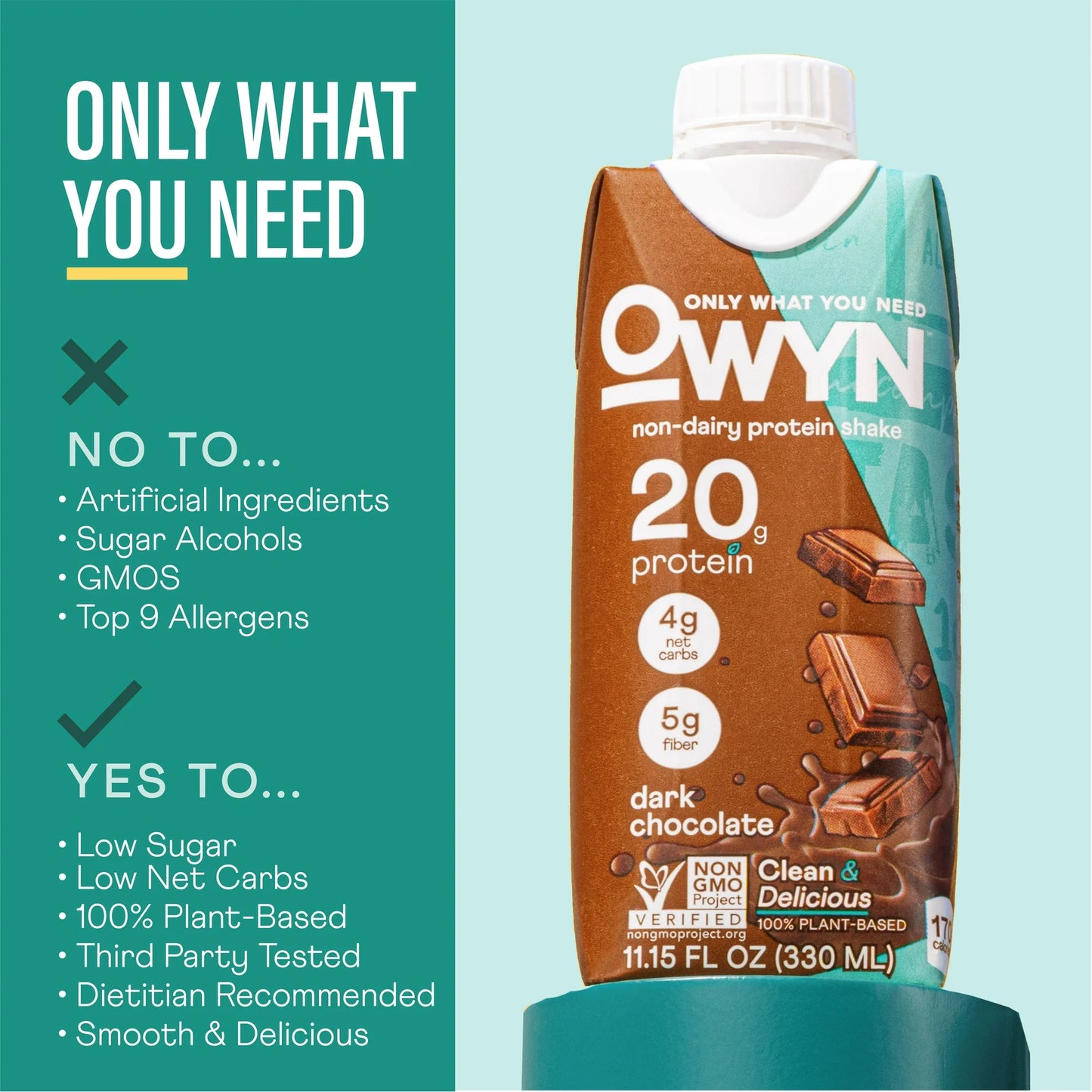OWYN Plant-Based 20g Dairy Free Plant Based Protein Shake 11.15 fl oz. 4 Pack